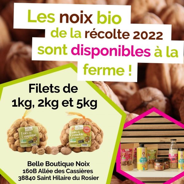 Les noix bio 2022 en vente à la ferme !